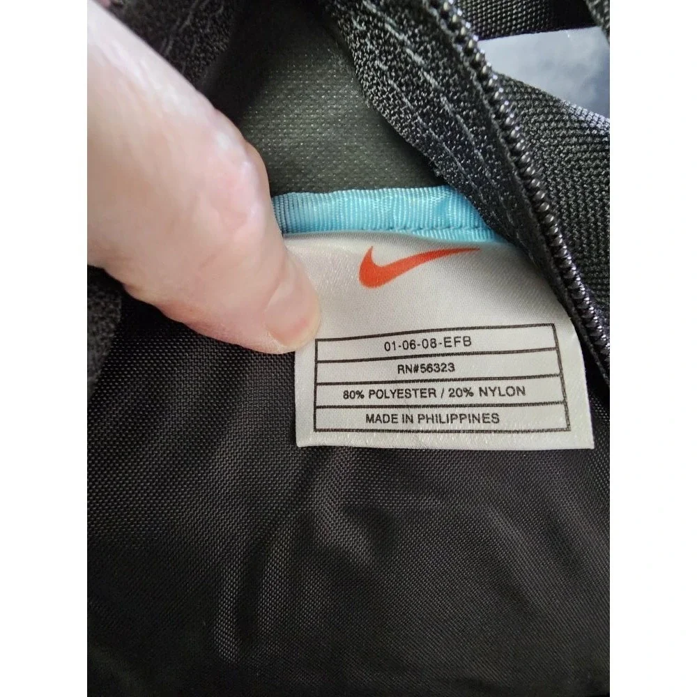 Nike Unisex Gray‎ Black Blue Nylon Backpack 2008 Gymbag Sports